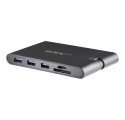 StarTech.com Adaptateur Multiport USB-C - Mini Dock USB Type C avec 4k HDMI ou 1080p VGA - 100W Power Delivery Passthrough, Hub 3x USB 3.0, GbE, SD & MicroSD - Station d'Accueil PC Portable