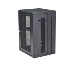 StarTech.com Armoire Réseau Murale à 4 Montants 18U avec Étagère 1U, Armoire Serveur Murale 19" à Charnières pour Équipement IT/AV/Électronique/Ordinateur, Armoire Rack Ventilée Flexible