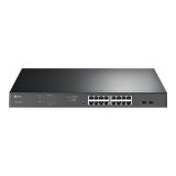 TP-Link TL-SG1218MPE Géré L2 Gigabit Ethernet (10/100/1000) Connexion Ethernet, supportant l'alimentation via ce port (PoE) 1U Noir