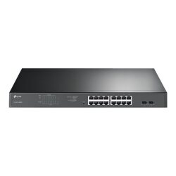 TP-Link TL-SG1218MPE Géré L2 Gigabit Ethernet (10/100/1000) Connexion Ethernet, supportant l'alimentation via ce port (PoE) 1U Noir