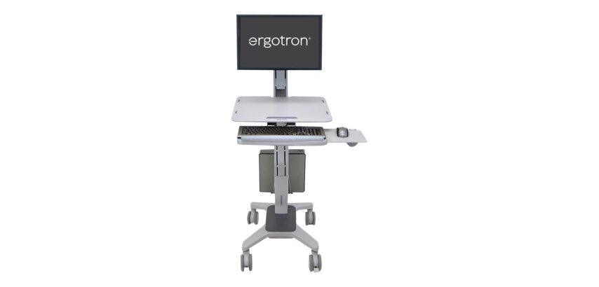 Ergotron WorkFit C-Mod, Single Display Sit-Stand Workstation 68,6 cm (27") Sol Gris