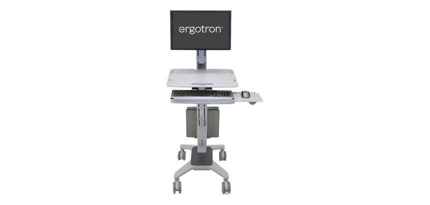 Ergotron WorkFit C-Mod, Single Display Sit-Stand Workstation 68,6 cm (27") Sol Gris