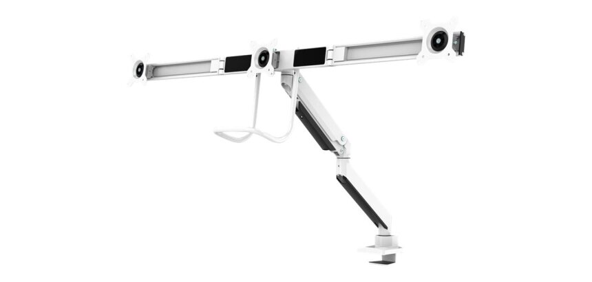 Neomounts NM-D775DX3WHITE Support d'écran à fixer 17-27" - ressort à gaz - Topfix - arrêt 180°