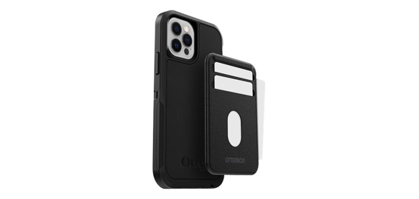 OtterBox Wallet pour MagSafe, Portefeuille doux au toucher avec 2 emplacements pour espèces / cartes de crédit, fixation magnétique avec MagSafe, Compatible avec iPhone 14/iPhone 13/iPhone 12 Series, Noir
