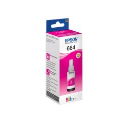 Epson bouteilles d'encre T664, 7.500 pages, OEM C13T664340, magenta