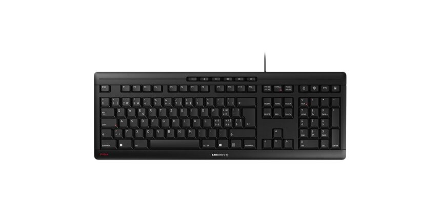 CHERRY STREAM clavier Bureau USB QWERTZ Suisse Noir