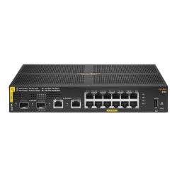 HPE Aruba Networking 6100 12G Class4 PoE 2G/2SFP+ 139W Géré L3 Gigabit Ethernet (10/100/1000) Connexion Ethernet, supportant l'alimentation via ce port (PoE) 1U Noir