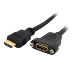 StarTech.com Adaptateur HDMI 1m - Câble HDMI 4K30Hz Haut Débit pour Montage sur Panneau - Bande Passante 10.2 Gbps - HDMI 4K à HDMI F/M - Câble de Connexion pour Montage sur Panneau HDMI