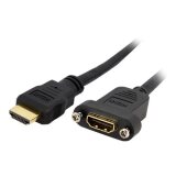 StarTech.com Adaptateur HDMI 1m - Câble HDMI 4K30Hz Haut Débit pour Montage sur Panneau - Bande Passante 10.2 Gbps - HDMI 4K à HDMI F/M - Câble de Connexion pour Montage sur Panneau HDMI