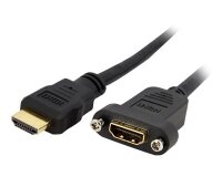 StarTech.com Adaptateur HDMI 1m - Câble HDMI 4K30Hz Haut Débit pour Montage sur Panneau - Bande Passante 10.2 Gbps - HDMI 4K à HDMI F/M - Câble de Connexion pour Montage sur Panneau HDMI
