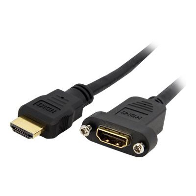 StarTech.com Adaptateur HDMI 1m - Câble HDMI 4K30Hz Haut Débit pour Montage sur Panneau - Bande Passante 10.2 Gbps - HDMI 4K à HDMI F/M - Câble de Connexion pour Montage sur Panneau HDMI