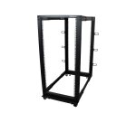 StarTech.com Rack Serveur Mobile 25U 4 Poteaux, Rack Réseau 19" 4 Poteaux avec Roulettes, Rack Roulant avec Profondeur Ajustable pour PC/AV/Données/Informatique - Roulettes, Pieds de nivellement ou Fixation au Sol