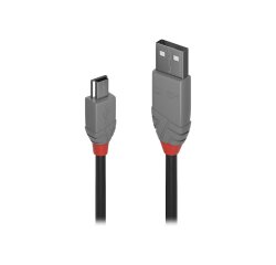 Lindy Câble USB 2.0 type A vers Mini-B, Anthra Line, 1m