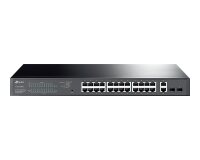 TP-Link TL-SG1428PE commutateur réseau Géré L2 Gigabit Ethernet (10/100/1000) Connexion Ethernet, supportant l'alimentation via ce port (PoE) 1U Noir