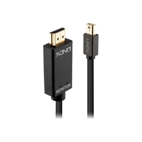 Lindy 36926 câble vidéo et adaptateur 1 m HDMI Type A (Standard) Mini DisplayPort Noir