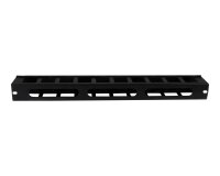 StarTech.com Panneau de Gestion de Câbles pour Rack 1U à Goulotte Horizontale avec Couvercle - Goulotte de Câbles pour Rack de Serveur - Organisateur / Gestionnaire de Câbles pour Rack