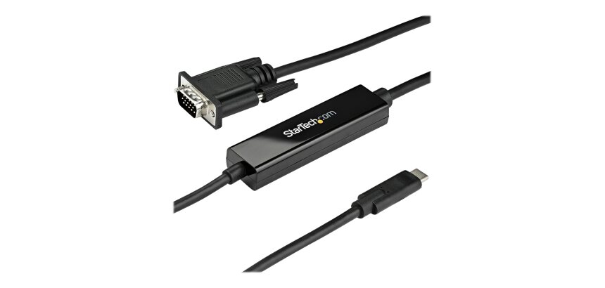 StarTech.com Adaptateur USB-C vers VGA 1m - Câble Vidéo Actif USB Type C vers VGA - 1920x1200/1080p - Compatible Thunderbolt 3 - Convertisseur USB-C à VGA - DP Alt Mode HBR2