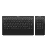 3Dconnexion Keyboard Pro with Numpad clavier Bureau USB + RF Wireless + Bluetooth AZERTY Français Noir