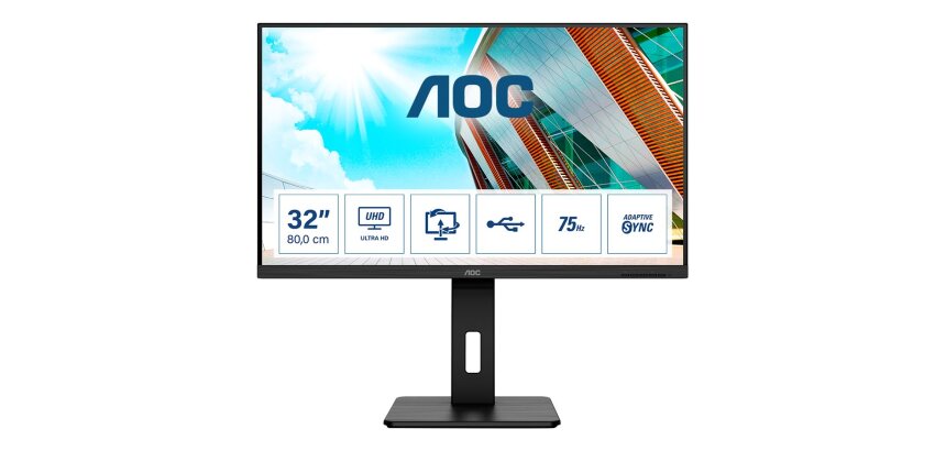 AOC P2 U32P2 écran plat de PC 80 cm (31.5") 3840 x 2160 pixels 4K Ultra HD LED Noir