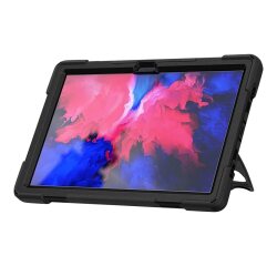 DLH Coque renforcee avec bandouliere, poignee rotative et pied support pour Lenovo Tab P11 11" (ZA7R, ZA7X, TB-J606, TB-J606F, TB-J606X..)