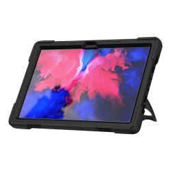 DLH Coque renforcee avec bandouliere, poignee rotative et pied support pour Lenovo Tab P11 11" (ZA7R, ZA7X, TB-J606, TB-J606F, TB-J606X..)