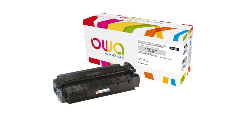 Toner remanufacturé OWA - standard - Noir - pour HP C7115A, CANON EP-25