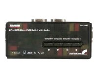 StarTech.com Kit commutateur noir KVM USB 4 ports avec audio et câbles