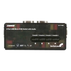 StarTech.com Kit commutateur noir KVM USB 4 ports avec audio et câbles