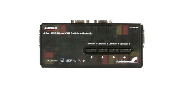 StarTech.com Kit commutateur noir KVM USB 4 ports avec audio et câbles