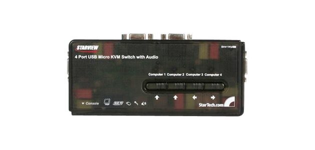 StarTech.com Kit commutateur noir KVM USB 4 ports avec audio et câbles