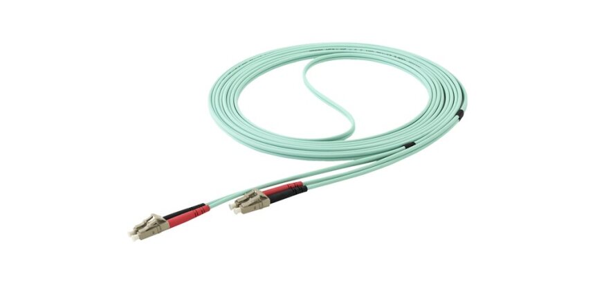 StarTech.com Câble Fibre Optique Multimode de 5m LC/UPC à LC/UPC OM4, Fibre Zipcord 50/125µm LOMMF/VCSEL, Réseaux 100G, Faible Perte d'Insertion, Cordon de Raccordement Fibre LSZH