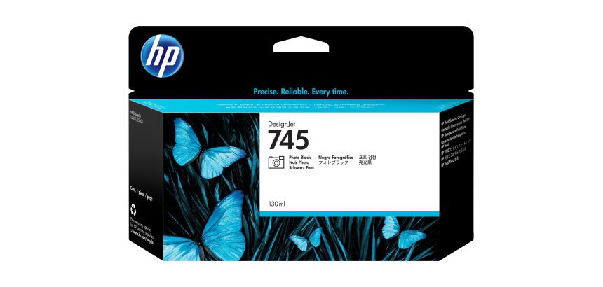 HP Cartouche d'encre DesignJet 745 noir photo, 130 ml