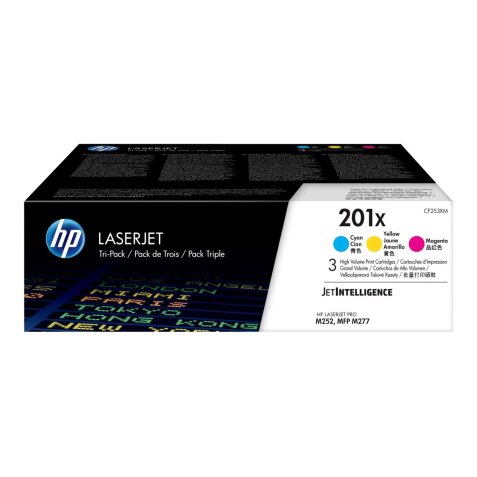 HP 201X - 3er-Pack - Hohe Ergiebigkeit - Gelb, Cyan, Magenta - original - LaserJet - Tonerpatrone (CF253XM)