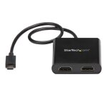 StarTech.com Adaptateur USB-C vers Double HDMI, Hub USB Type-C Multi-Moniteur MST, Double Extender / Splitter d'Affichage HDMI 4K 30Hz pour Ordinateur Portable, HDR, Câble Intégré Extra-Long - Windows Uniquement