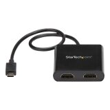StarTech.com Adaptateur USB-C vers Double HDMI, Hub USB Type-C Multi-Moniteur MST, Double Extender / Splitter d'Affichage HDMI 4K 30Hz pour Ordinateur Portable, HDR, Câble Intégré Extra-Long - Windows Uniquement