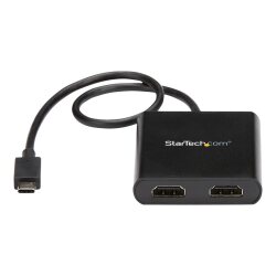 StarTech.com Adaptateur USB-C vers Double HDMI, Hub USB Type-C Multi-Moniteur MST, Double Extender / Splitter d'Affichage HDMI 4K 30Hz pour Ordinateur Portable, HDR, Câble Intégré Extra-Long - Windows Uniquement