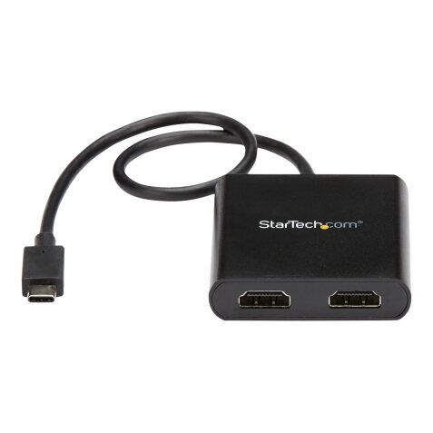 StarTech.com Adaptateur USB-C vers Double HDMI, Hub USB Type-C Multi-Moniteur MST, Double Extender / Splitter d'Affichage HDMI 4K 30Hz pour Ordinateur Portable, HDR, Câble Intégré Extra-Long - Windows Uniquement