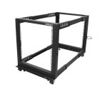 StarTech.com Rack Serveur Mobile 12U 4 Poteaux, Rack Réseau 19" 4 Poteaux avec Roulettes, Rack Roulant avec Profondeur Ajustable pour PC/AV/Données/Informatique - Roulettes, Pieds de nivellement ou Fixation au Sol