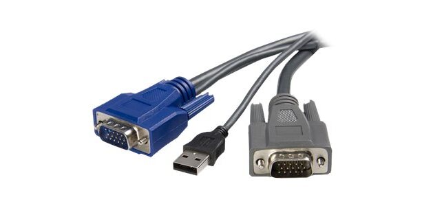 StarTech.com Câble KVM USB VGA slim 2 en 1 de 1,8 m