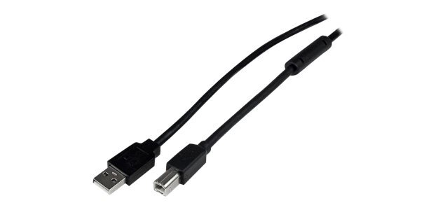 StarTech.com Câble USB 2.0 A vers B, Actif de 20m, Câble USB Long, Câble USB pour Imprimante, 1 x USB A (M), 1 x USB B (M), Noir