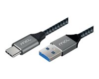 MCL MC1D99A003C0532 câble USB USB 3.2 Gen 1 (3.1 Gen 1) 2 m USB C USB A 5 Gbit/s 60 W Noir, Gris