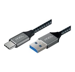MCL MC1D99A003C0532 câble USB USB 3.2 Gen 1 (3.1 Gen 1) 2 m USB C USB A 5 Gbit/s 60 W Noir, Gris