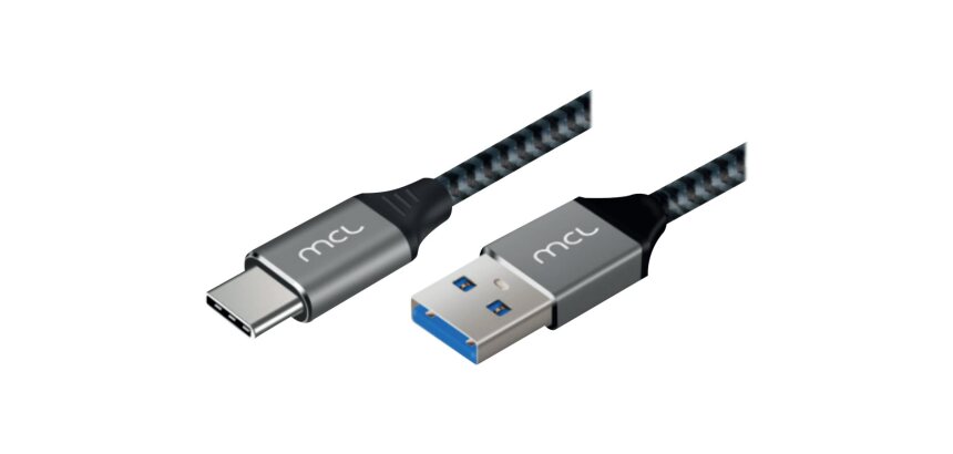 MCL MC1D99A003C0532 câble USB USB 3.2 Gen 1 (3.1 Gen 1) 2 m USB C USB A 5 Gbit/s 60 W Noir, Gris
