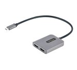 StarTech.com Adaptateur USB-C vers Double HDMI, Hub USB Type-C Multi-Moniteur MST, Double Écran HDMI 4K 60Hz pour Ordinateur Portable Extender / Splitter, HDR, Câble Intégré Extra-Long - Windows Uniquement