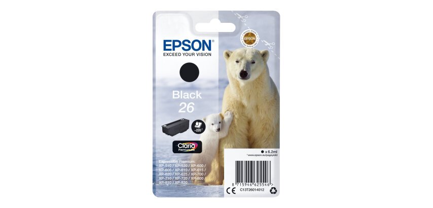 Epson Polar bear Encre noire Claria Premium Ours Polaire 26