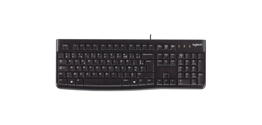 Clavier Logitech ergonomique filaire Logitech K120 PC Noir