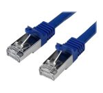 StarTech.com Câble réseau Cat6 blindé SFTP sans crochet de 50 cm - Cordon Ethernet RJ45 anti-accroc - M/M - Bleu