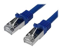 StarTech.com Câble réseau Cat6 blindé SFTP sans crochet de 50 cm - Cordon Ethernet RJ45 anti-accroc - M/M - Bleu