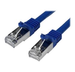 StarTech.com Câble réseau Cat6 blindé SFTP sans crochet de 50 cm - Cordon Ethernet RJ45 anti-accroc - M/M - Bleu