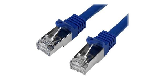 StarTech.com Câble réseau Cat6 blindé SFTP sans crochet de 50 cm - Cordon Ethernet RJ45 anti-accroc - M/M - Bleu